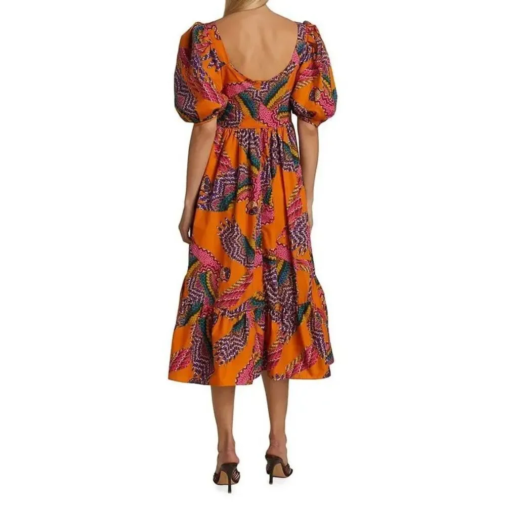 FARM
Rio Macaw Puff-Sleeve Midi Dress_4